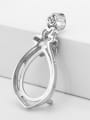 thumb 925 Sterling Silver 18K White Gold Plated Water Drop Pendant Setting Stone size: 10*14mm 2