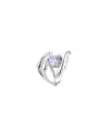thumb 925 Sterling Silver Cubic Zirconia Purple Leaf Vintage Band Ring 0