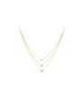 thumb 925 Sterling Silver Cubic Zirconia Geometric Dainty Multi Strand Necklace 0