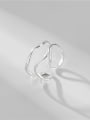 thumb 925 Sterling Silver Irregular Minimalist Double wavy lines Stackable Ring 0