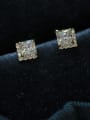 thumb 925 Sterling Silver Cubic Zirconia Square Trend Stud Earring 0