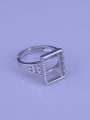 thumb 925 Sterling Silver 18K White Gold Plated Geometric Ring Setting Stone size: 9*12mm 2