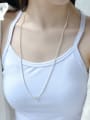 thumb 925 Sterling Silver Geometric Minimalist Hollow Chain Long Strand Necklace 1