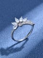 thumb 925 Sterling Silver High Carbon Diamond Crown Dainty Ring 2
