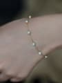 thumb 925 Sterling Silver Opal Geometric Minimalist Link Bracelet 3