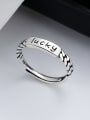 thumb 925 Sterling Silver Geometric Letter Vintage Band Ring 2