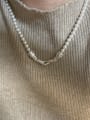thumb 925 Sterling Silver Freshwater Pearl Irregular Minimalist Beaded Necklace 1