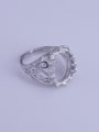 thumb 925 Sterling Silver 18K White Gold Plated Geometric Ring Setting Stone size: 10*15mm 2