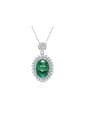 thumb 925 Sterling Silver Sapphire Oval Luxury Necklace 1