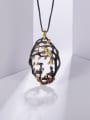 thumb 925 Sterling Silver Natural Stone  Vintage Geometric Pendant Necklace 1