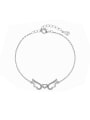 thumb 925 Sterling Silver Cubic Zirconia Wing Trend Link Bracelet 0