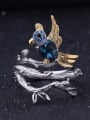 thumb 925 Sterling Silver Natural Color Treasure Topaz Bird Luxury Band Ring 1