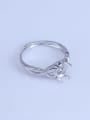 thumb 925 Sterling Silver 18K White Gold Plated Geometric Ring Setting Stone size: 6*8mm 2