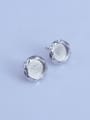 thumb 925 Sterling Silver Stud Flat Back Earring setting stone size : 8mm * 8mm 0