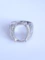 thumb 925 Sterling Silver 18K White Gold Plated Geometric Ring Setting Stone size: 12*19mm 0