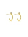 thumb 925 Sterling Silver Cubic Zirconia Geometric Minimalist Drop Earring 0