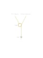 thumb 925 Sterling Silver Imitation Pearl Round Dainty Lariat Necklace 4