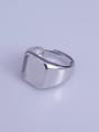 thumb 925 Sterling Silver 18K White Gold Plated Geometric Ring Setting Stone size: 12*12mm 1