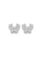 thumb 925 Sterling Silver Cubic Zirconia Butterfly Luxury Cluster Earring 0