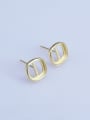 thumb 925 Sterling Silver 18K White Gold Plated Square Earring Setting Stone size: 8*8mm 2