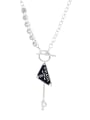 thumb 925 Sterling Silver Letter Vintage Lariat Necklace 0