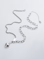 thumb 925 Sterling Silver Heart Vintage Asymmetrical  Chain Necklace 2