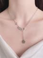thumb 925 Sterling Silver Flower Vintage Lariat Necklace 1
