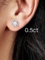 thumb 925 Sterling Silver Moissanite Square Dainty Stud Earring 1