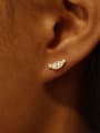 thumb 925 Sterling Silver Cubic Zirconia Geometric Minimalist Single Earring 1