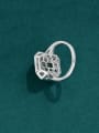 thumb 925 Sterling Silver High Carbon Diamond Geometric Luxury Cocktail Ring 2