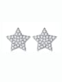 thumb 925 Sterling Silver Cubic Zirconia Pentagram Luxury Cluster Earring 3