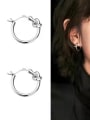 thumb 925 Sterling Silver Round Knot Minimalist Huggie Earring 1