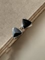 thumb 925 Sterling Silver Enamel Triangle Vintage Stud Earring 1