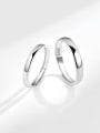 thumb 925 Sterling Silver Geometric Minimalist Couple Ring 0