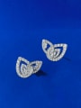 thumb 925 Sterling Silver Cubic Zirconia Heart Luxury Cluster Earring 1