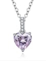 thumb 925 Sterling Silver High Carbon Diamond Heart Dainty Necklace 2