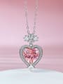 thumb 925 Sterling Silver High Carbon Diamond Heart Dainty Necklace 1