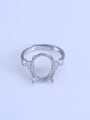 thumb 925 Sterling Silver 18K White Gold Plated Geometric Ring Setting Stone size: 8*10 9*11 11*13 10*14 12*15 13*18MM 0