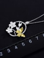 thumb 925 Sterling Silver Creative ancient style petals flying butterfly garden Artisan Pendant 3