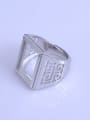 thumb 925 Sterling Silver 18K White Gold Plated Geometric Ring Setting Stone size: 12*18mm 1