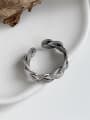 thumb 925 Sterling Silver Twist Geometric Vintage Woven Band Ring 3