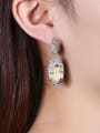 thumb 925 Sterling Silver Natural Stone Geometric Luxury Drop Earring 1