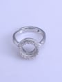 thumb 925 Sterling Silver 18K White Gold Plated Round Ring Setting Stone size: 10*10mm 0