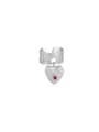 thumb 925 Sterling Silver Cubic Zirconia Heart Trend Clip Earring 0