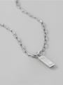thumb 925 Sterling Silver Smooth Geometric Vintage Necklace 2