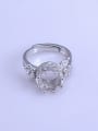 thumb 925 Sterling Silver 18K White Gold Plated Crown Ring Setting Stone size: 9*9mm 1