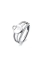 thumb 925 Sterling Silver Heart Vintage Stackable Ring 0