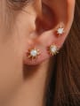 thumb 925 Sterling Silver Sun Flower Minimalist Stud Earring 1
