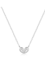 thumb 925 Sterling Silver Cubic Zirconia Heart Minimalist Necklace 3
