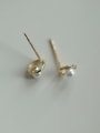 thumb 925 Sterling Silver Freshwater Pearl Geometric Dainty Stud Earring 3